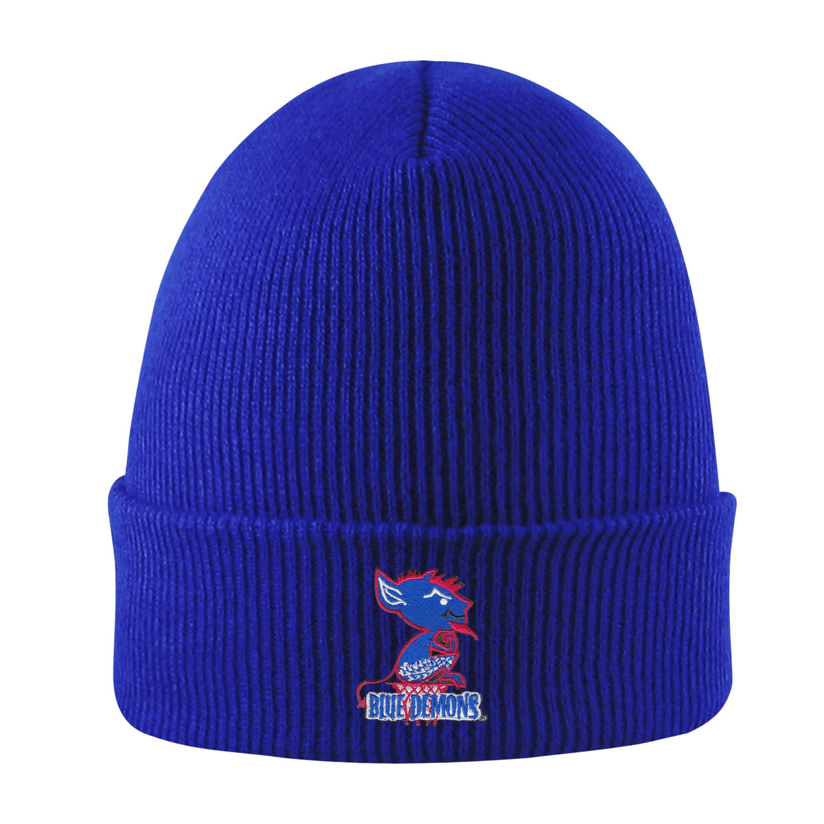 DePaul Blue Demons Blue TOW Embroidered Cuffed Knit Beanie w/Pom OS Adult C12754B-CD00008-DEUNV-4EV.jpg?  main image 4