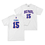 DePaul Men's Basketball White Name & Number Tee - Fabian Flores Moreno
