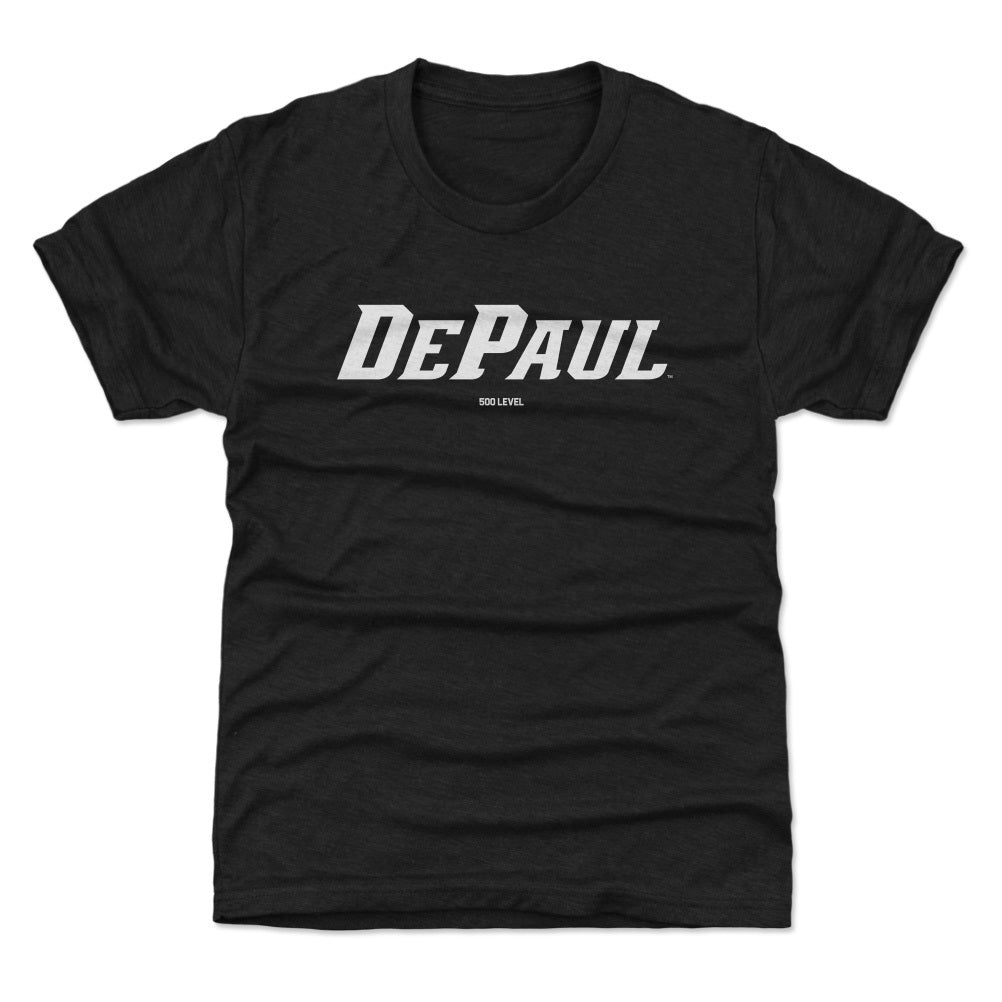 Youth DePaul Blue Demons Wordmark White Tee