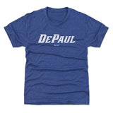 Youth DePaul Blue Demons White Wordmark Tee