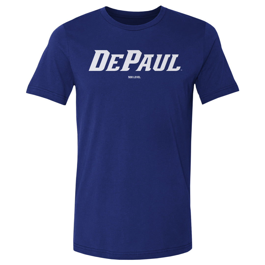 DePaul Blue Demons White Wordmark Cotton Tee
