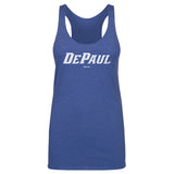 Women's DePaul Blue Demons White Wordmark Tank Top