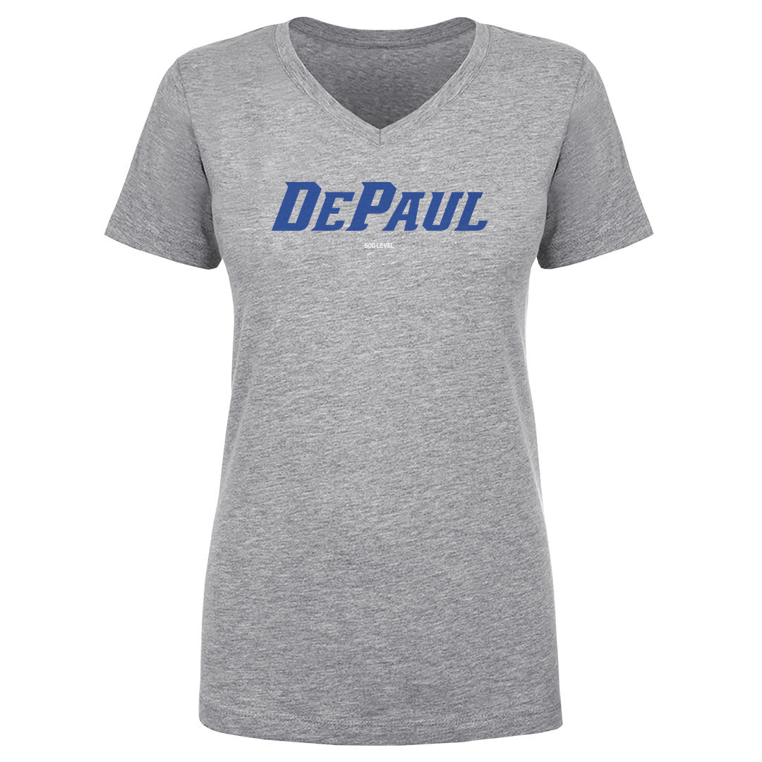 DePaul Blue Demons Wordmark Royal V-Neck Tee