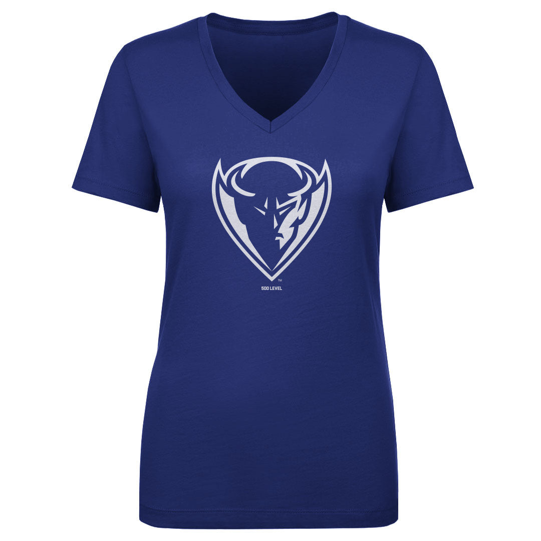 DePaul Blue Demons Primary Logo White V-Neck Tee