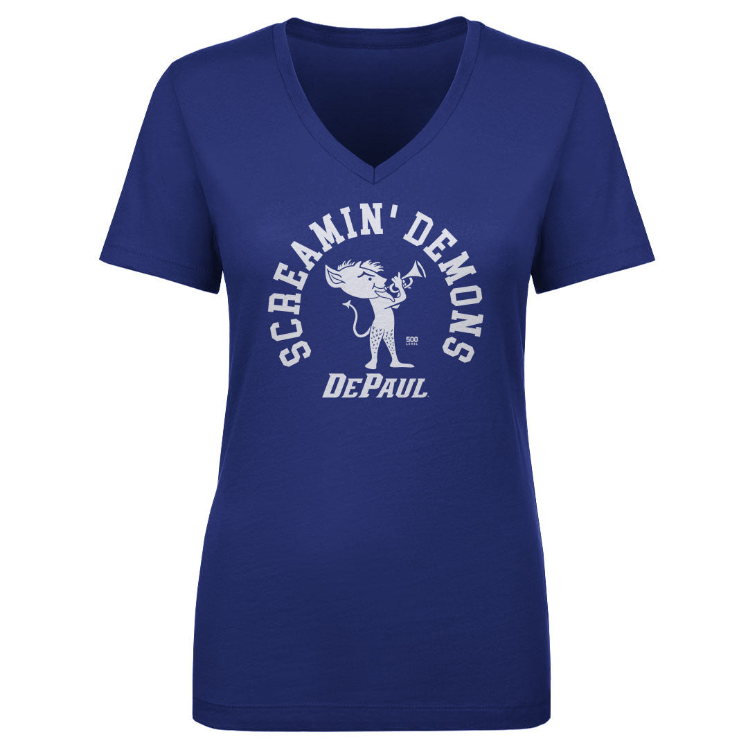 Women's DePaul Blue Demons Billy Band V-Neck Tee