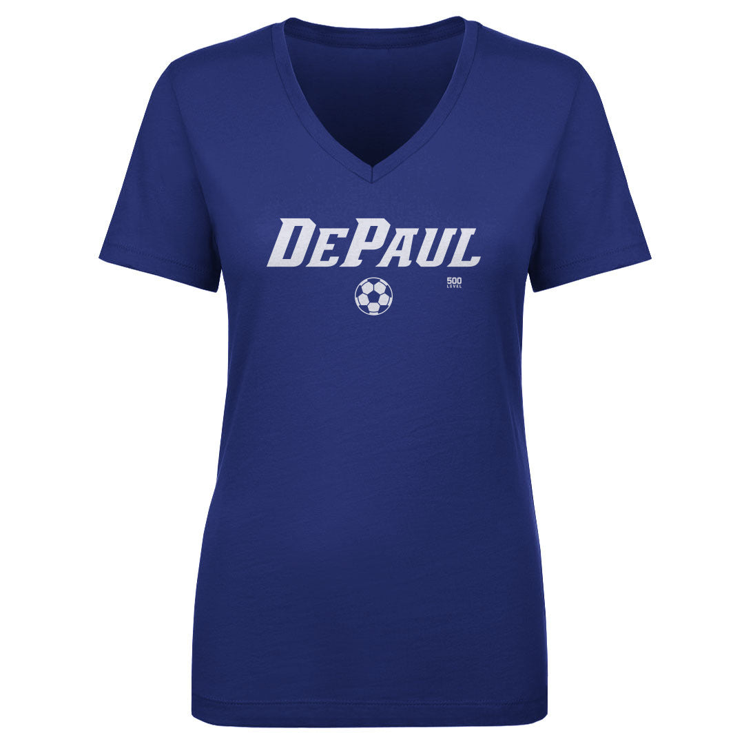 Women's DePaul Blue Demons Soccer Minimalist V-Neck Tee